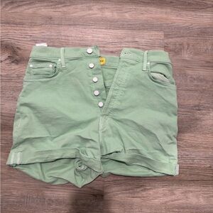 MOTHER High Waist Mint Green Shorts